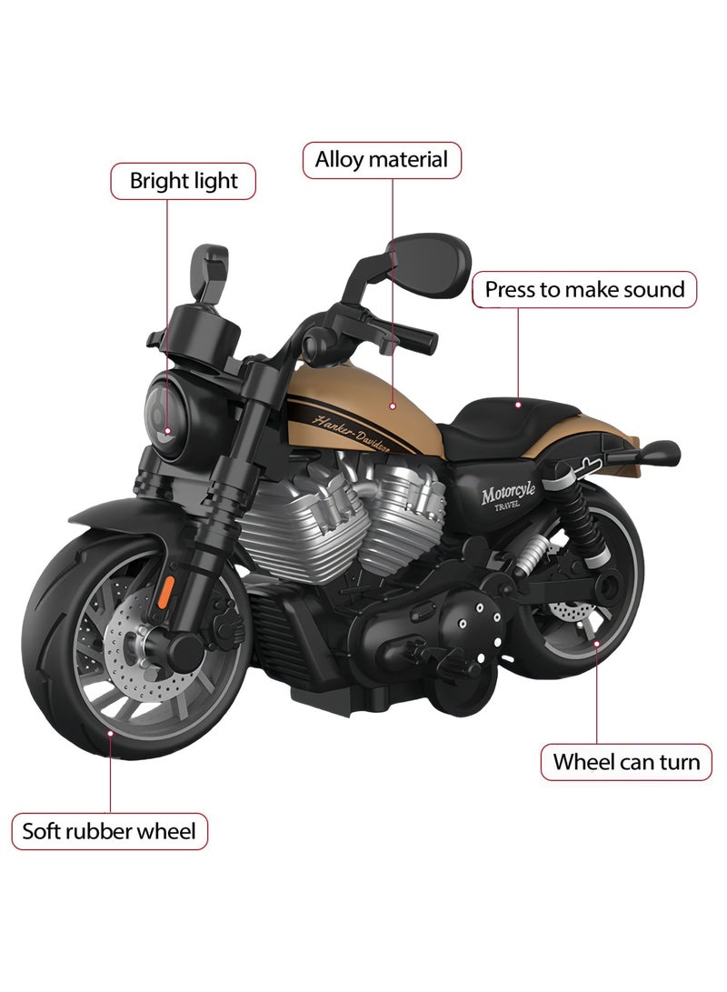 Mini Toy Motorcycle - Pull Back Toy Cars with Sound and Light Toy Toy Motorcycles for Toddlers Motorcycle Toys for Boys Age 3-9