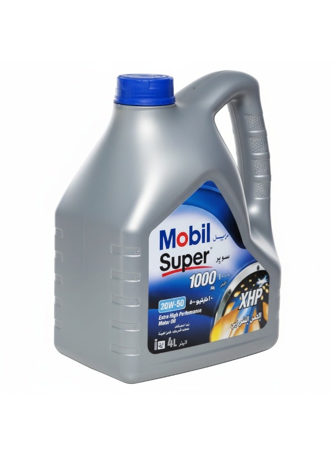 موبيل زيت محرك - سوبر 1000 20W50 أداء عالي إضافي - سعة ٤ لتر