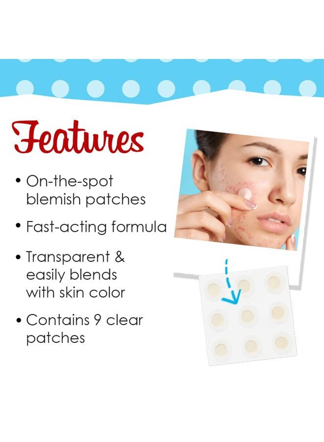 Bye Bye Blemish لصقات حب الشباب، 9 لصقات حب الشباب الشفافة لعلاج حب الشباب بسرعة، علاج بقع العيوب لجميع أنواع البشرة، عبوة واحدة - Image 4