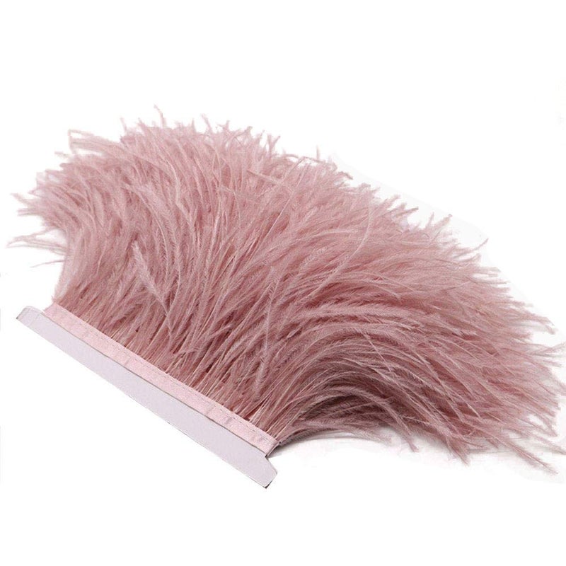 YEQIN YEQIN 2 Yards Natural  Soft Ostrich Feathers Fringe Trims Ribbon  Used for Dress Sewing Decoration Craft Clothing Boots Wedding Decoration DIY Etc mistyrose 