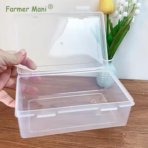 Farmer Mani 2 Pack Rectangle Small Storage Containers Box 6.5 x 4.17 x 2.28 inch, Clear Plastic Storage Containers Box for Collecting Small Items, Beads, Game Pieces, Business Cards, Crafts Accessories - Image 5