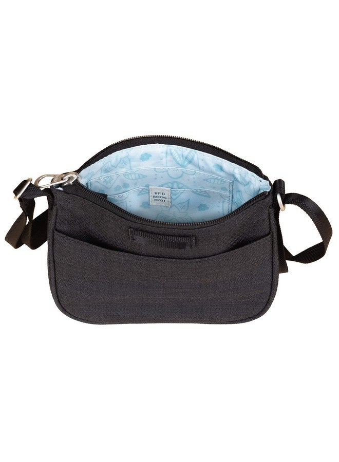 HAIKU Lark Rfid Blocking Zippered Small Crossbody Travel Bag For Women Black In Bloom - Image 4