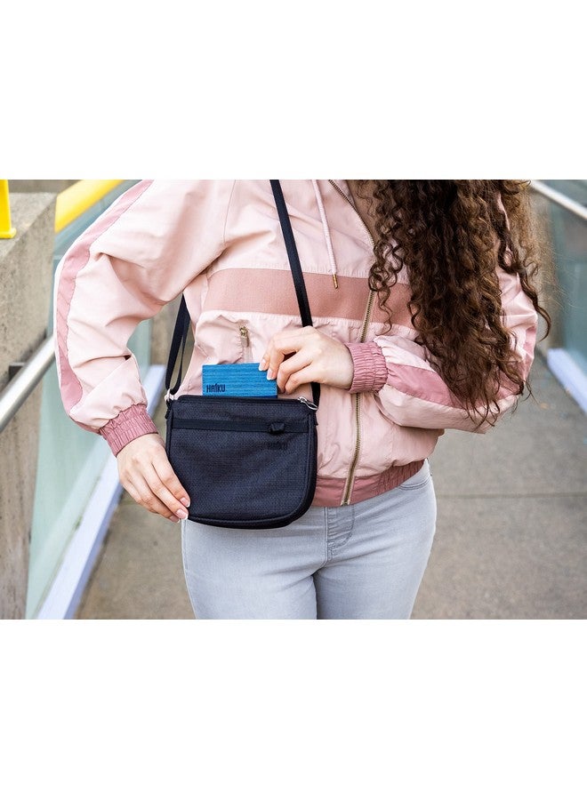 HAIKU Lark Rfid Blocking Zippered Small Crossbody Travel Bag For Women Black In Bloom - Image 5