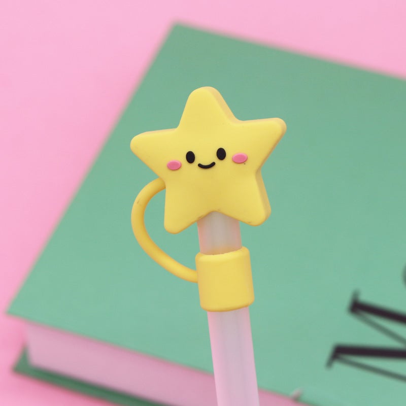 Soft Glue 7 8 10Mm Straw Cap Silicone Cute Cartoon Doll Straw Plug Pvc Stereo Dustproof Straw Cap - Image 1