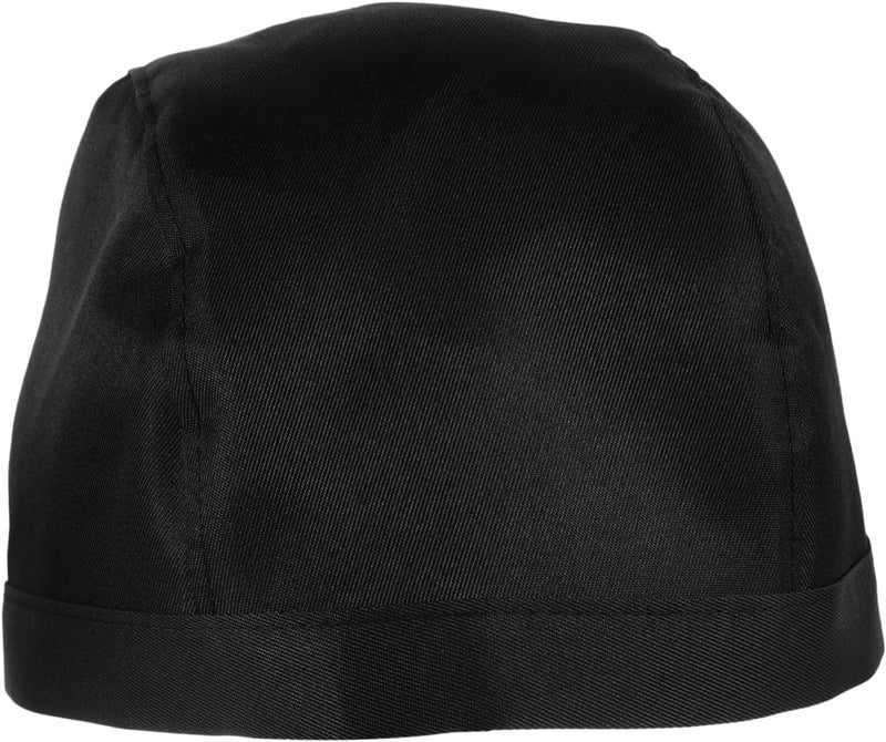 Fashionable Chef Hat with Ribbon Unisex Turban for Culinary Professionals Comfortable Black Server Headwear for Men and Women - Image 1