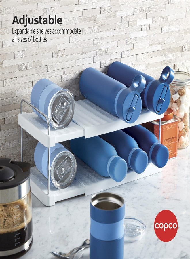 كوبكو منظم زجاجات قابل للتعديل وإعادة الاستخدام من كوبكو - حل تخزين قابل للتوسيع لأكواب السفر، والترمس، وزجاجات المياه، أبيض - Image 4