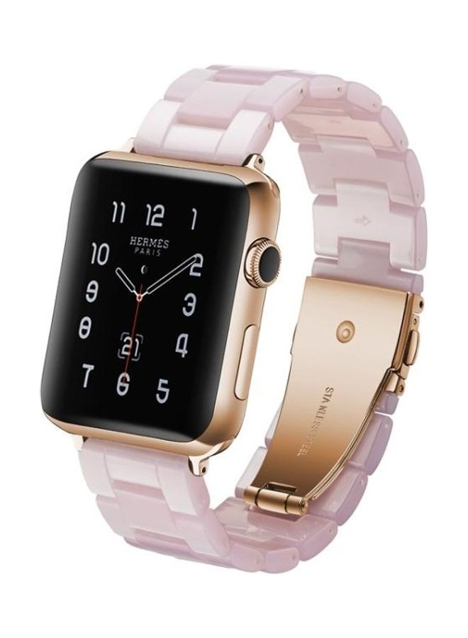 NIBEMINENT Simple Fashion Resin Strap for Apple Watch Series 5/4/3/2/1 42-44mm Pink - Image 1
