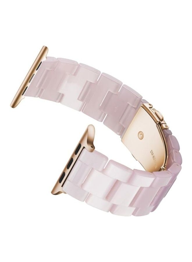NIBEMINENT Simple Fashion Resin Strap for Apple Watch Series 5/4/3/2/1 42-44mm Pink - Image 3