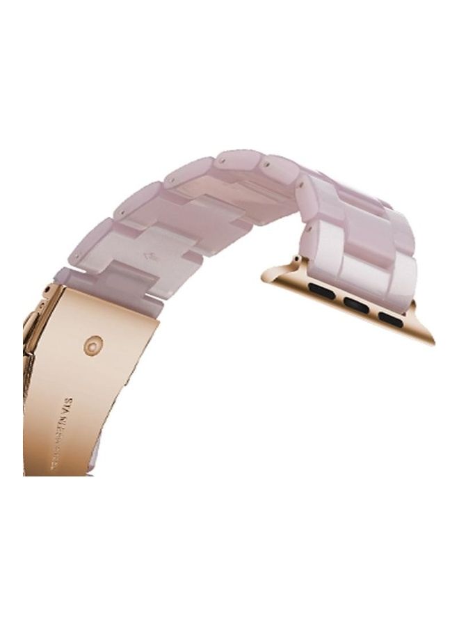 NIBEMINENT Simple Fashion Resin Strap for Apple Watch Series 5/4/3/2/1 42-44mm Pink - Image 4