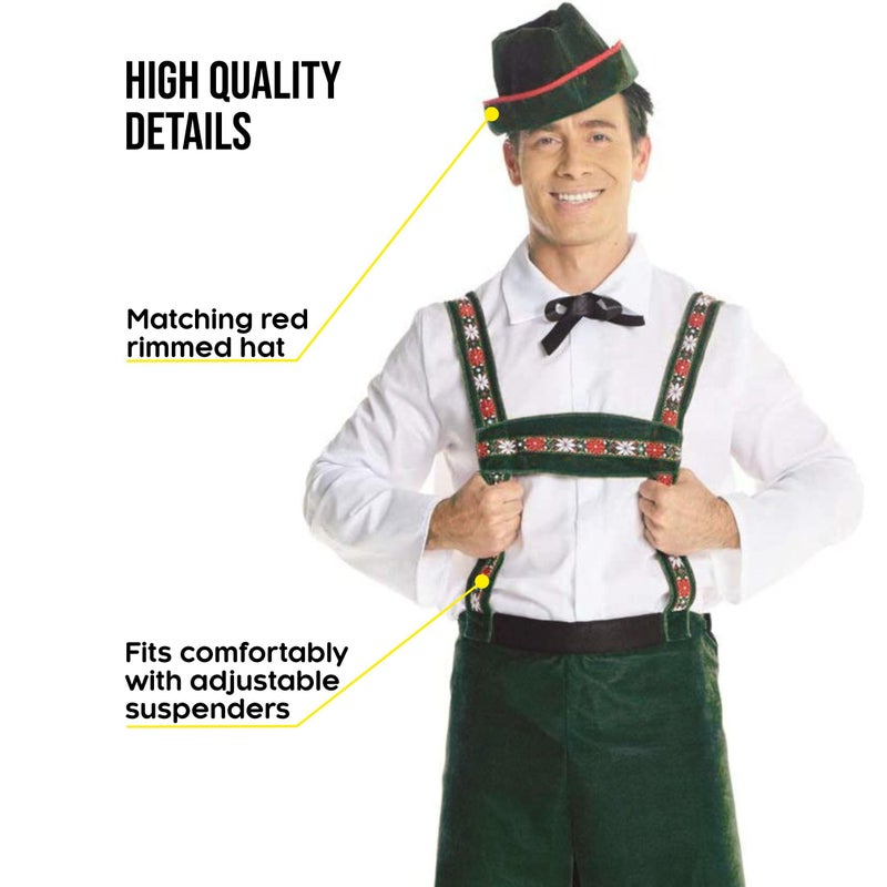 Morph Lederhosen Men Costume, Bavarian Oktoberfest Outfit, German Traditional Attire for Men, Festive Celebration Wear, Large - Image 3