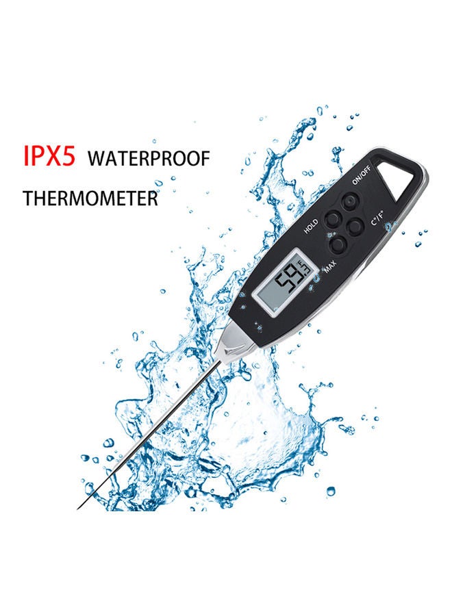 Loquat Digital Food Thermometer Backlight Instant Read Meat Thermometer Barbecue BBQ Grill r Thermometer Cooking Baking Oven Thermometer Black 25*4*22.5cm - Image 4