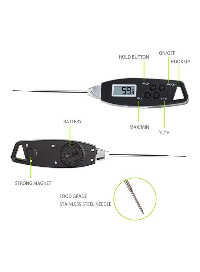 Loquat Digital Food Thermometer Backlight Instant Read Meat Thermometer Barbecue BBQ Grill r Thermometer Cooking Baking Oven Thermometer Black 25*4*22.5cm - Image 3