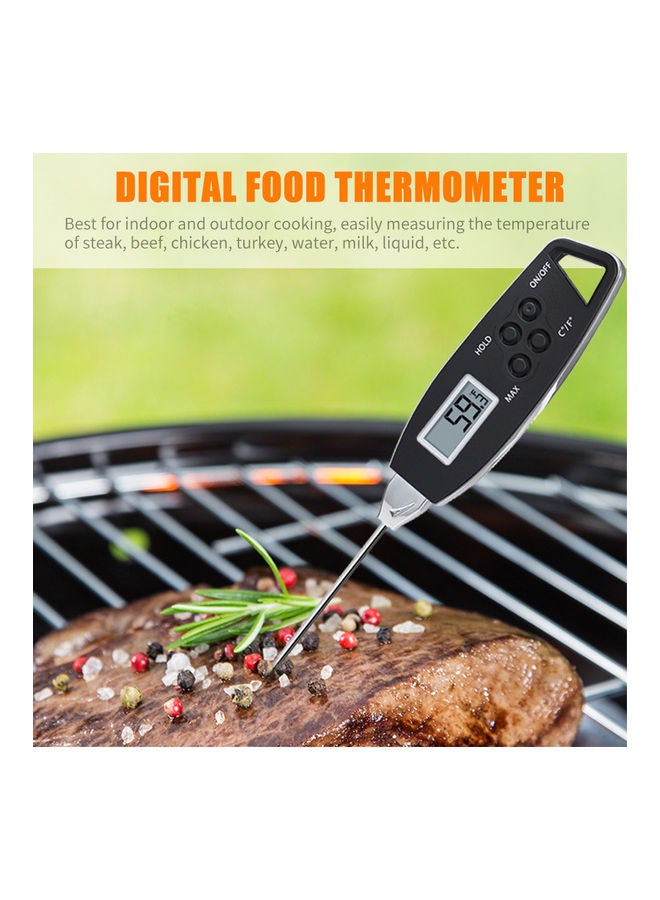 Loquat Digital Food Thermometer Backlight Instant Read Meat Thermometer Barbecue BBQ Grill r Thermometer Cooking Baking Oven Thermometer Black 25*4*22.5cm - Image 2