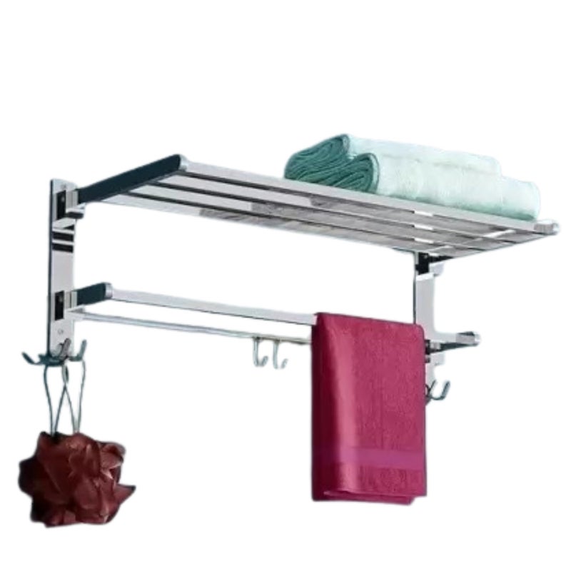 Penora Dual Folding Towel Holder in Bathroom Hanger for Clothes, Stainless Steel Towel Rod for Bathroom (Towel Rack in Bathroom), Heavy Duty Material Bathroom Towel Hanger for Wall (18 Inch) - Image 4