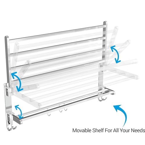 Penora Dual Folding Towel Holder in Bathroom Hanger for Clothes, Stainless Steel Towel Rod for Bathroom (Towel Rack in Bathroom), Heavy Duty Material Bathroom Towel Hanger for Wall (18 Inch) - Image 3