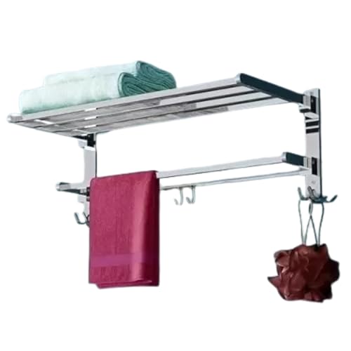 Penora Dual Folding Towel Holder in Bathroom Hanger for Clothes, Stainless Steel Towel Rod for Bathroom (Towel Rack in Bathroom), Heavy Duty Material Bathroom Towel Hanger for Wall (18 Inch) - Image 5