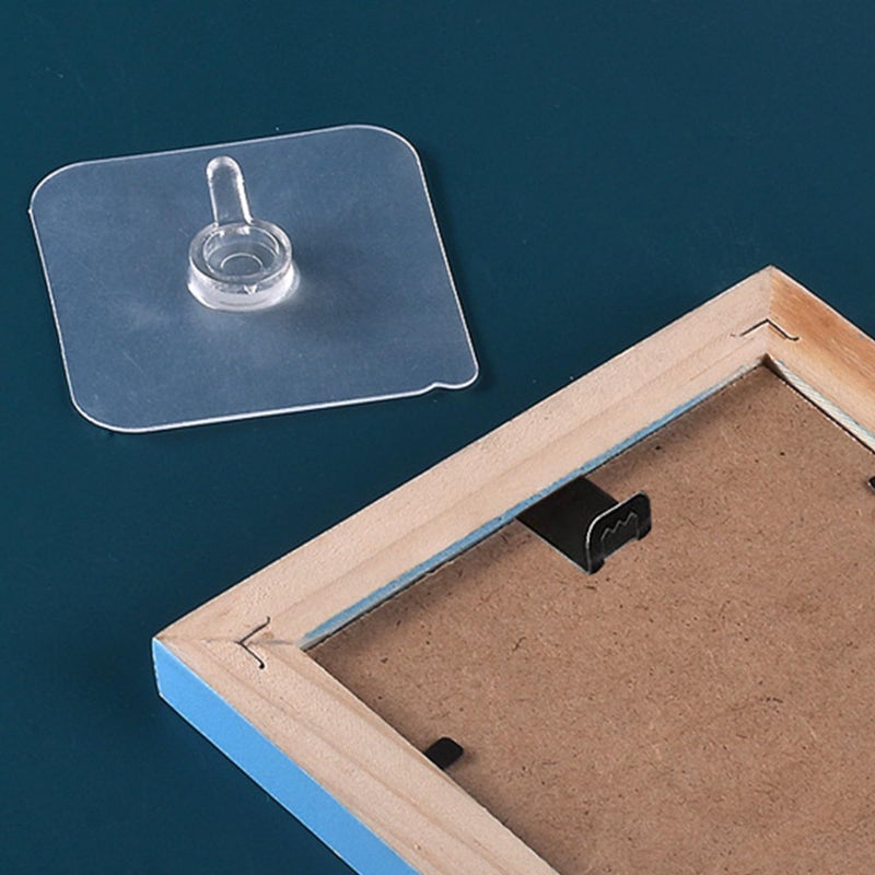 8 Pcs Damage Free Picture Hanging Hooks Self Adhesive for Tile Walls Clocks Frames - Image 5