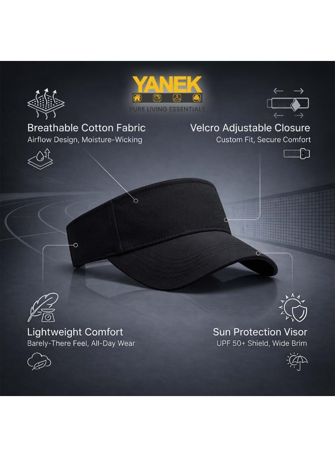 YANEK Visor Hat – Adjustable Sun Visor Cap for Women, Lightweight Outdoor Sports Hat for Running, Golf, Tennis, Beach & Daily Wear - Image 3