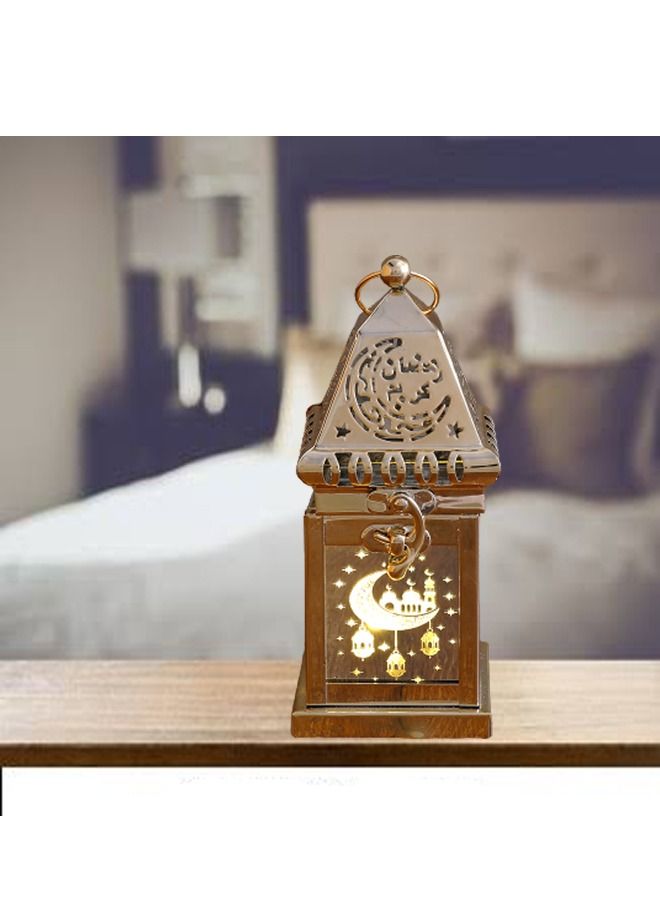 fashionhome شمعة موسيقية مجوفة من الذهب والنحاس لتزيين المنزل في عيد الفطر ورمضان، مصباح قبة إضاءة للمسلمين - Image 2