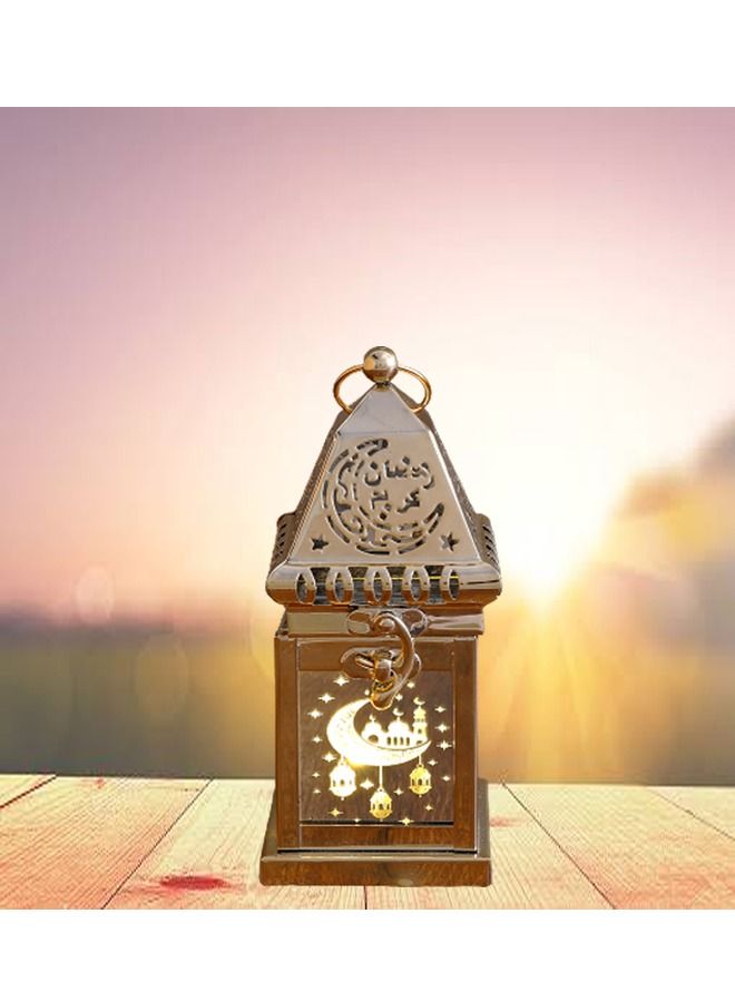 fashionhome شمعة موسيقية مجوفة من الذهب والنحاس لتزيين المنزل في عيد الفطر ورمضان، مصباح قبة إضاءة للمسلمين - Image 4