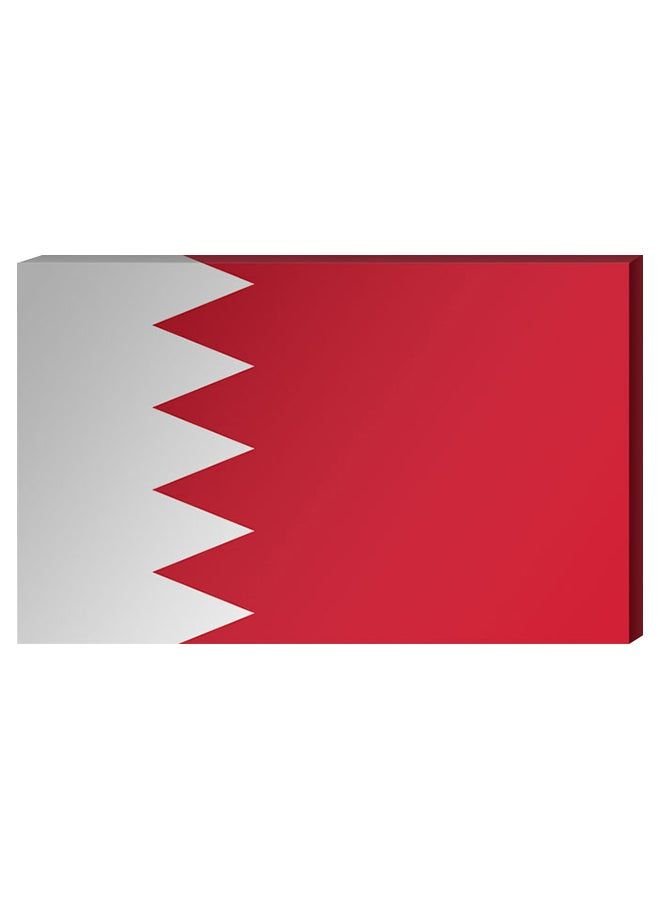 RYN لوحة ديكور جدارية لعلم البحرين بإطار داخلي أحمر/أبيض 40 × 60 سنتيمتر - Image 2
