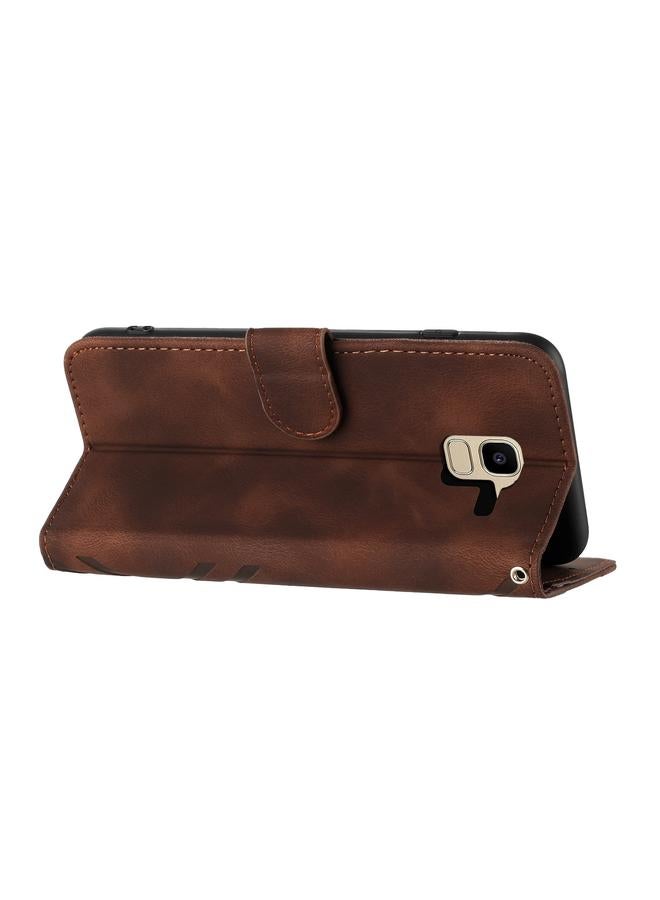 S-TOP Case For Samsung Galaxy A6 2018 Line Pattern Skin Feel Leather Phone Case - Image 3