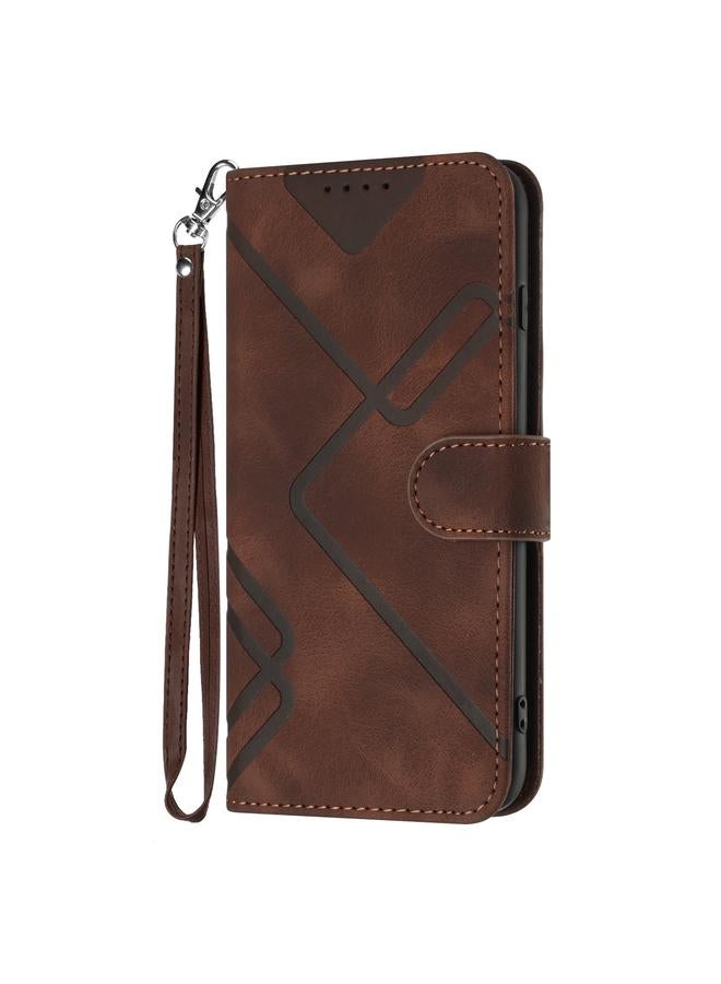 S-TOP Case For Samsung Galaxy A6 2018 Line Pattern Skin Feel Leather Phone Case - Image 2