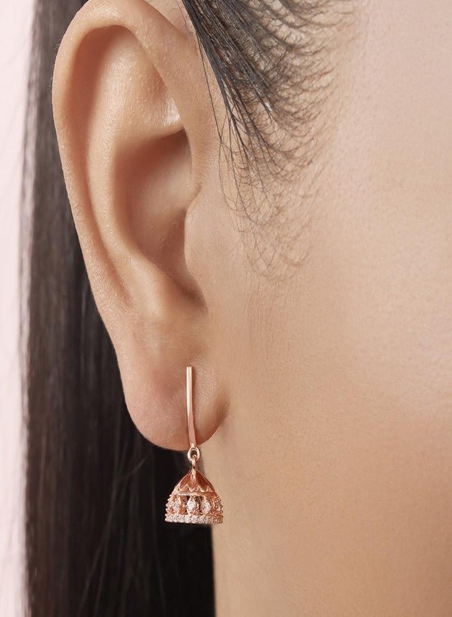 ZAVYA 925 Silver Elegant Rose Gold Plated Earrings | Gift for her, Gifts for Women & Girls | With Certificate of Authenticity and 925 Stamp - Image 4