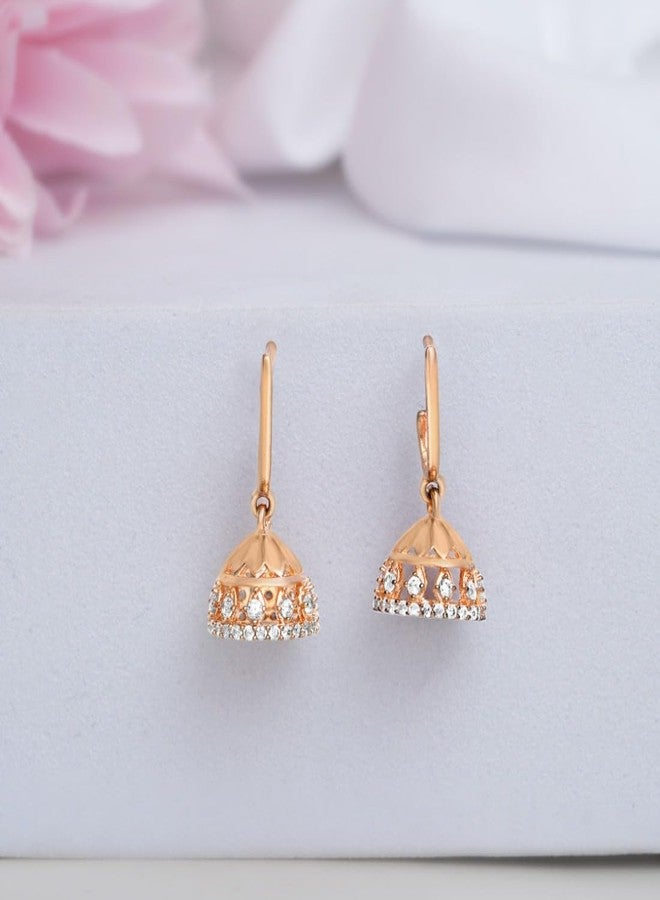 ZAVYA 925 Silver Elegant Rose Gold Plated Earrings | Gift for her, Gifts for Women & Girls | With Certificate of Authenticity and 925 Stamp - Image 2