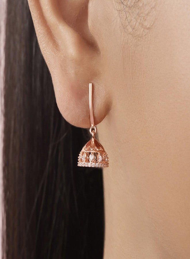ZAVYA 925 Silver Elegant Rose Gold Plated Earrings | Gift for her, Gifts for Women & Girls | With Certificate of Authenticity and 925 Stamp - Image 3