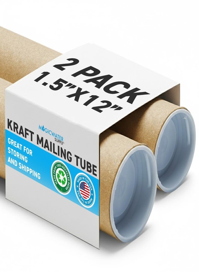MagicWater Supply Mailing Tube - 1.5 in x 12 in - Kraft - 2 Pack - for Shipping and Storage of Posters, Arts, Crafts, and Documents - Image 1
