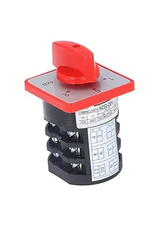 3 موضع 3 قطب مقبض مفتاح تحويل دوار 6 أطراف للتحكم في طاقة التيار المتردد 380 فولت - Image 1