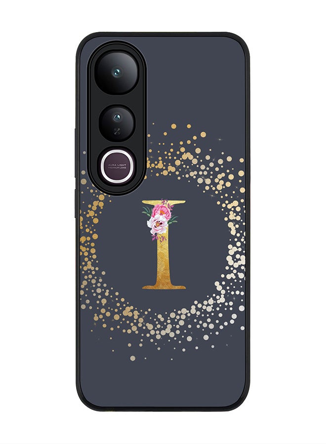 Stylizedd For vivo V50 Lite Case,Slim fit Camera Protection, Shockproof Thin Phone cover  - Custom Monogram Floral - I  (Grey )