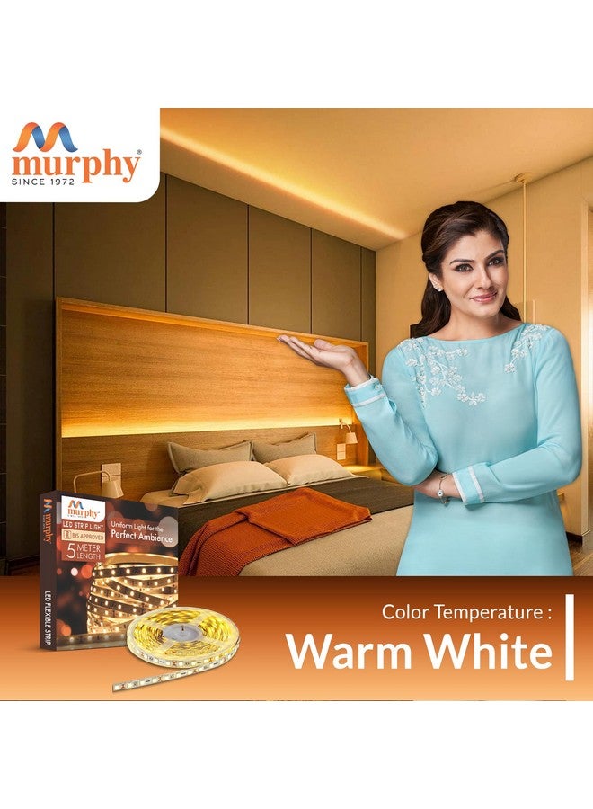 Murphy 25W LED Strip 2835 Cove Light 5 Metre (Warm White) with Driver, Pack of 8 - Image 4