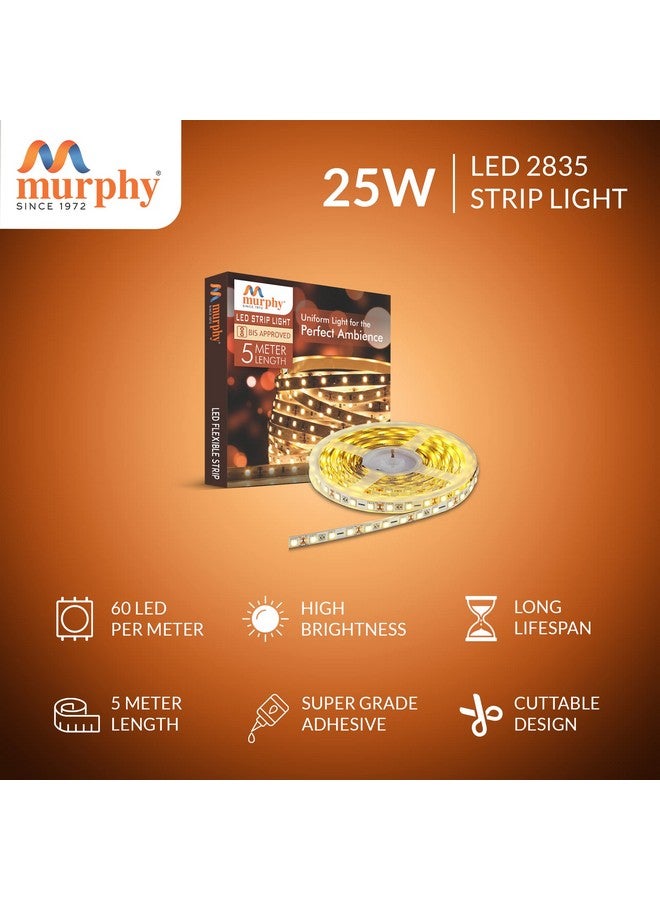 Murphy 25W LED Strip 2835 Cove Light 5 Metre (Warm White) with Driver, Pack of 8 - Image 2