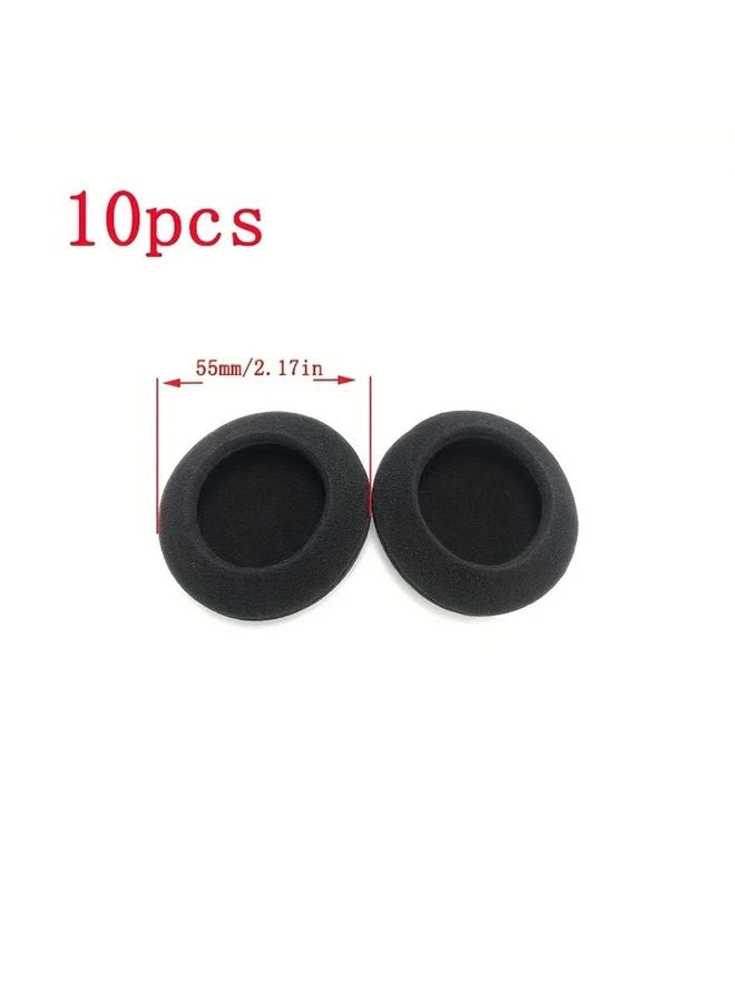 5 Pairs 55mm Round Earbud Covers Soft Anti Slip Headphone Protection Cushions - Image 1