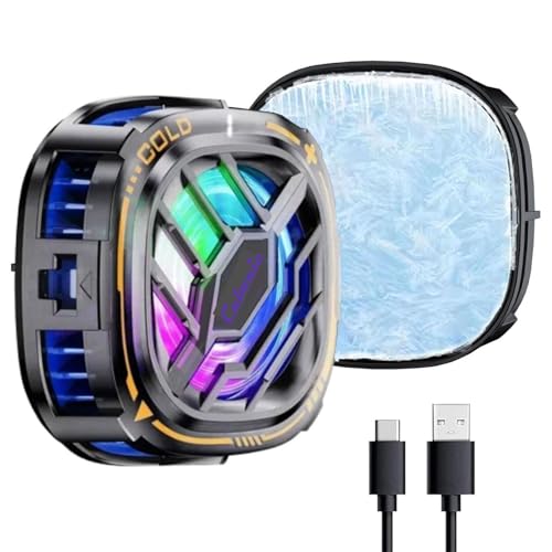 Cubonic Glacix Ultra 15W Instant Freeze Magnetic Mobile Cooler, Wired Semiconductor Tech Compatible with iPhone12/13/14/15, iPad & Android Gaming RGB LED Display 1 Button Quiet Operation Type C Fan - Image 1