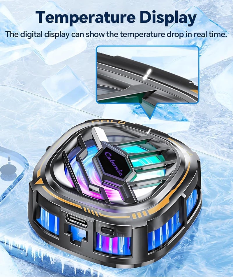 Cubonic Glacix Ultra 15W Instant Freeze Magnetic Mobile Cooler, Wired Semiconductor Tech Compatible with iPhone12/13/14/15, iPad & Android Gaming RGB LED Display 1 Button Quiet Operation Type C Fan - Image 2