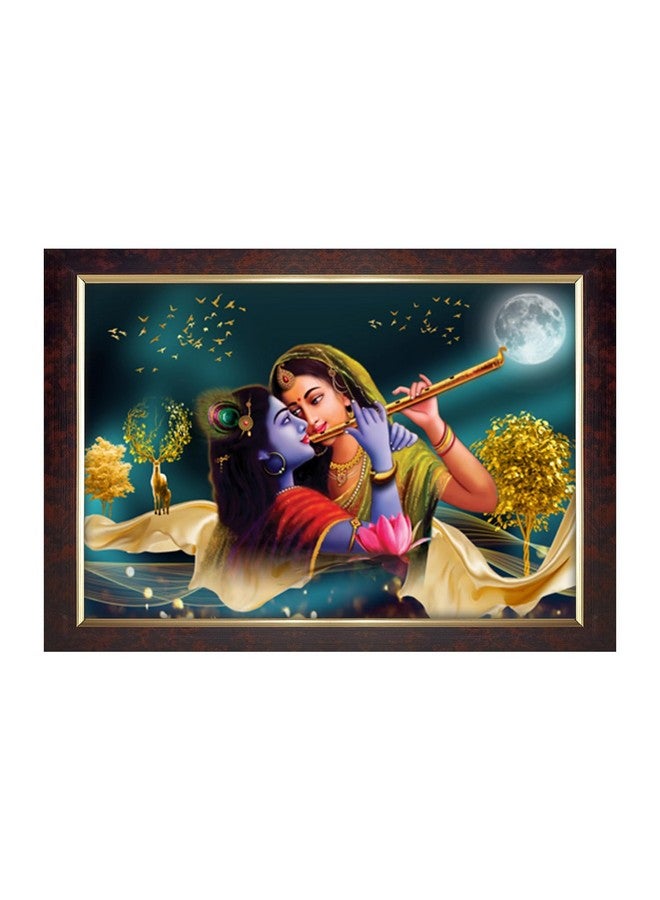 Dharvika Innovations Dharvika Innovations Radha Krishna Photo Frame Big Size Home Decoration with Sparkle Coated Lamination (14x20 Inch) - 20494 - Image 1