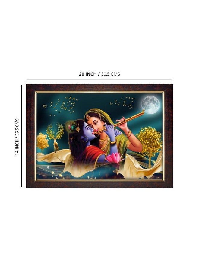 Dharvika Innovations Dharvika Innovations Radha Krishna Photo Frame Big Size Home Decoration with Sparkle Coated Lamination (14x20 Inch) - 20494 - Image 2