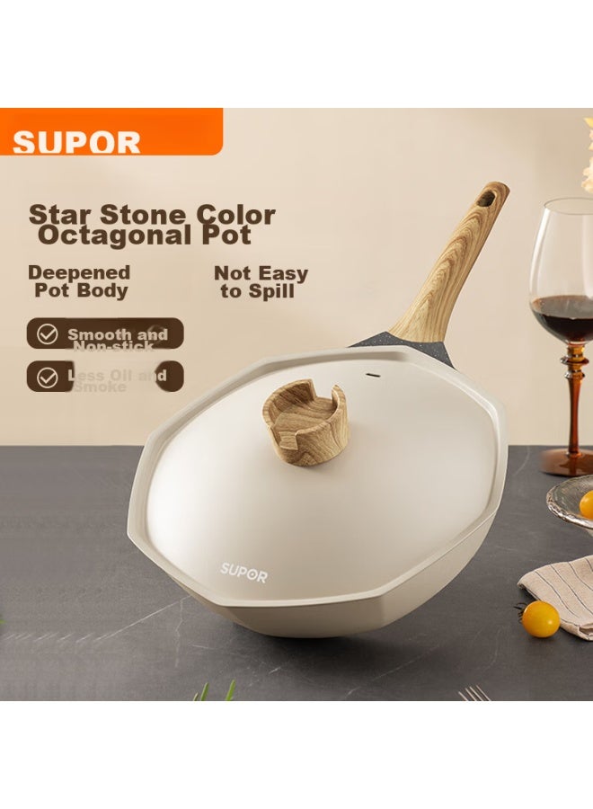 Supor Non-stick Wok, Maifanshi Color, 30cm, For Gas And Induction Cooktops, Ec30aan02 - Image 1