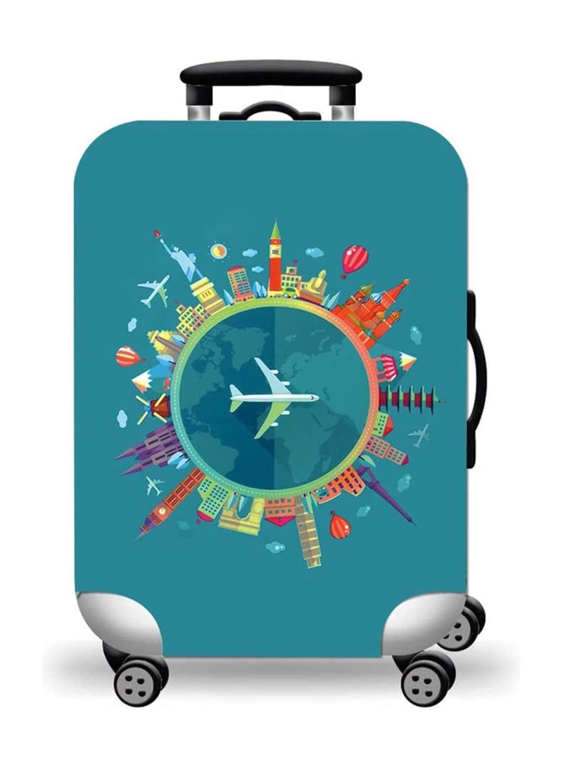 GGEROU غطاء حماية لحقائب السفر لحقيبة السفر ذات العجلات، مقاس 18/24/28/32 بوصة، أغطية أمتعة من الألياف اللدنة، قابلة للغسل، مقاومة للغبار ومضادة للخدش - Image 1