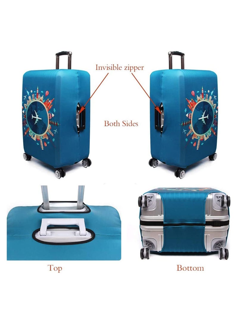 GGEROU غطاء حماية لحقائب السفر لحقيبة السفر ذات العجلات، مقاس 18/24/28/32 بوصة، أغطية أمتعة من الألياف اللدنة، قابلة للغسل، مقاومة للغبار ومضادة للخدش - Image 5