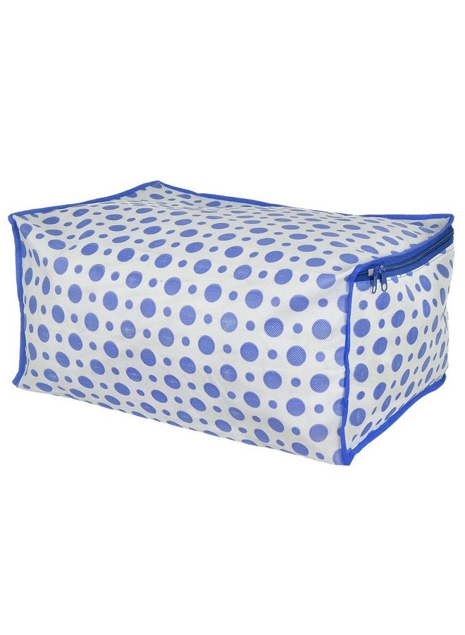 Kuber Industries Foldable Saree Covers With Zip|Polka Dots Wardrobe Organizer For Clothes|Transparent Window Keep 8 To 10 Saree|Suitable For Lehenga, Suit, Dress|Pack Of 3 (Blue & White)  - Image 5