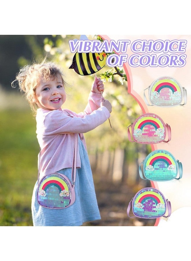 ADSON Laser Holographic Rainbow Crossbody Bag Sequins Bow Purse Cute Shoulder Bag Coin Purse Handbag Cute Tote Girl Messenger Girl Child Tote Wallet Flash kids Crossbody Bag(Rainbow Multi Colour) - Image 4