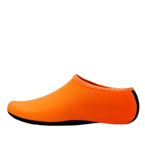 Boolavard Water Sports Shoes Barefoot Quick-Dry Aqua Yoga Socks Slip-on for Men Women Kids (7/8, Orange, x_l) - Image 1
