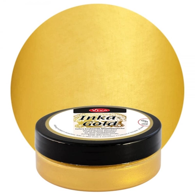 Viva Decor Viva Decor Inka Gold Gilding Wax23 oz Gold  Easily Applicable WaxBased Metallic Polishing Paste QuickDrying Metal Shine High Gloss Effects for DIY Decor Paste for Wood Clay  Terracotta 