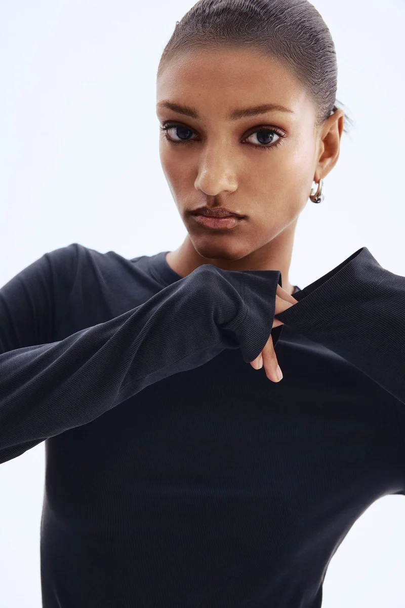 H&M Ribbed modal-blend top