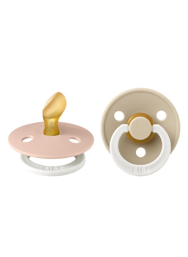 بيبس لهاية BIBS الملونة، عبوة من قطعتين، لاتكس، مقاس 1، لون أحمر خدود تشريحي، متوهج/لون فانيليا - Image 2