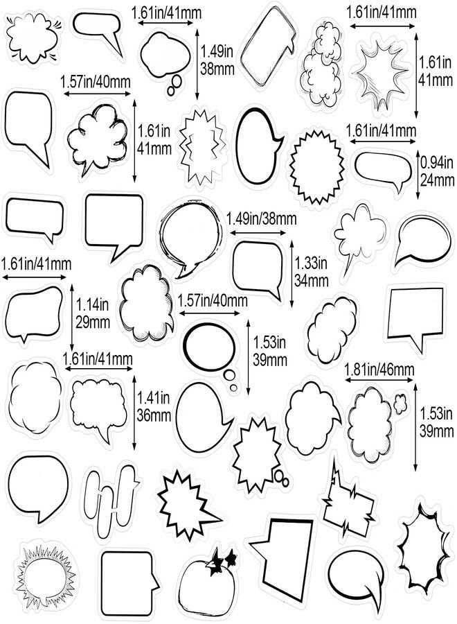 OIIKI White Dialog Box Paper Stickers, OIIKI 90PCS Small Talking Box Stickers to Write on, Self-Adhesive Thought Dialog Stickers for Notes, Planners, Dairy for Women Girls - Image 2